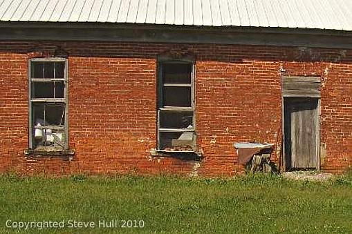 Closeup view of abandoned rural building