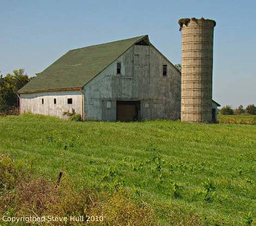 Old barn with silo