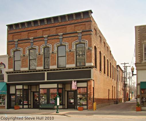 Italianate commercial on the courthouse square in Noblesville Indiana