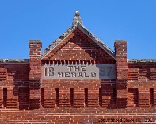 Herald building Detail in Greenfield Indiana