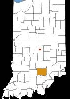 Map of Indiana Showing Jackson County