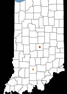 A map of Indiana with Bedford located.