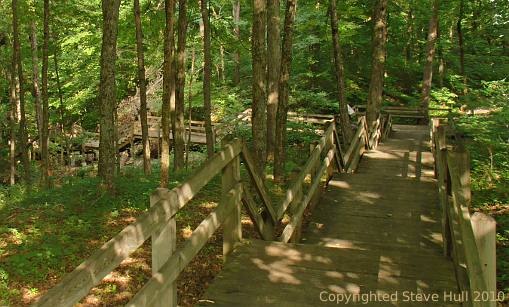 The trail to Donaldson cave at Spring Mill state Park