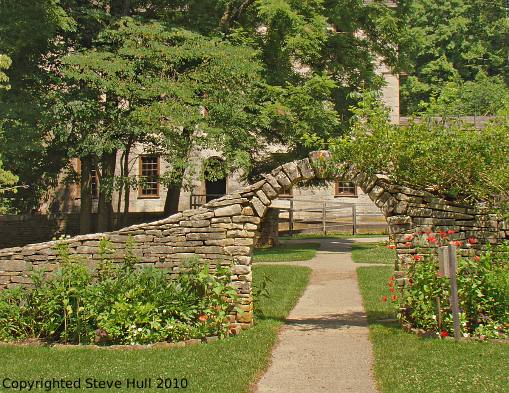 Stone arch garden entrance