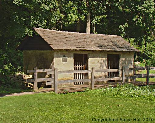 Pioneer spring house at Spring Mill Village