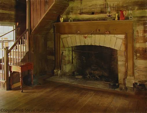 Old log cabin interior