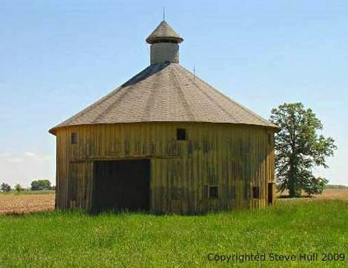 Round barn in Rush county Indiana