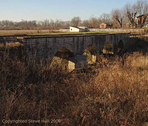 A stone arch bridge in Shelby county Indiana