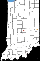 Map of Indiana Showing Centerville