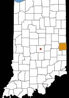 Map of Indiana Showing Randolph County